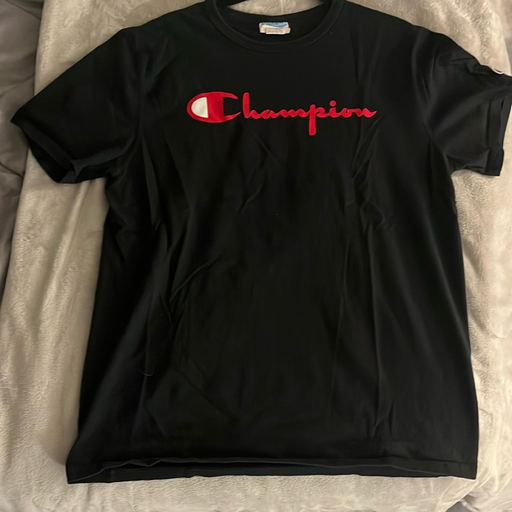 Black and Red Champion Logo T-Shirt